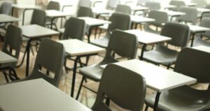 Classroom with desks